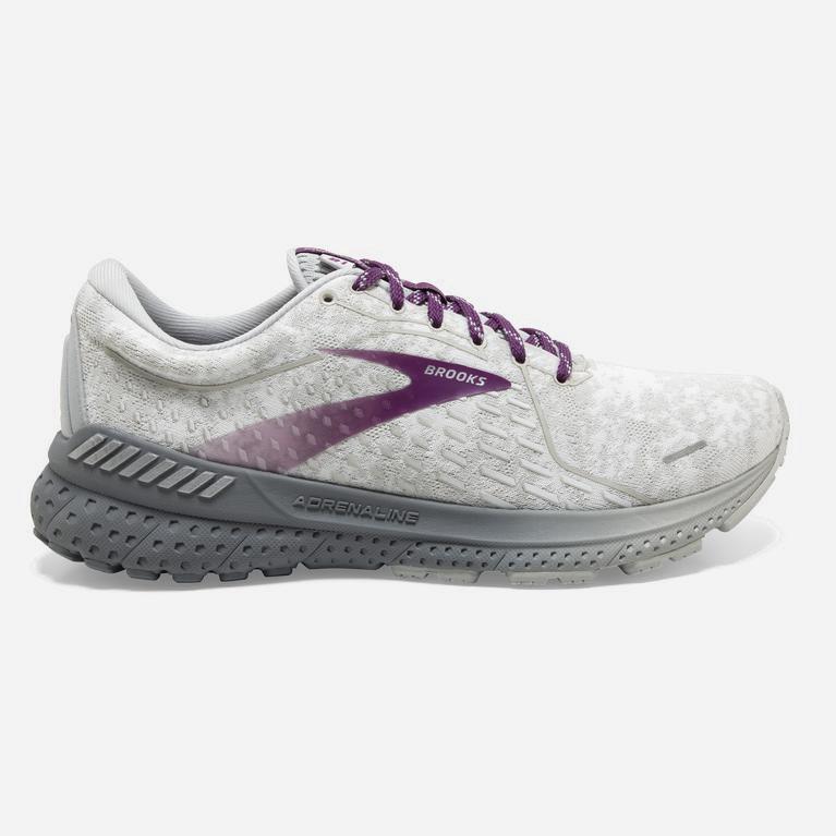 Brooks Adrenaline Gts 21 Hardloopschoenen voor Dames Wit /Grijs (APULZ-9872)